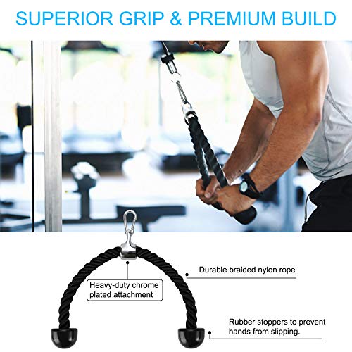 PELLOR Pulley System Gym, Forearm Wrist Roller Trainer Arm Strength Training Rope Cable Muscle Strength Home Fitness Equipment for Lat Pull downs, Bicep curls, Triceps Extensions Workout