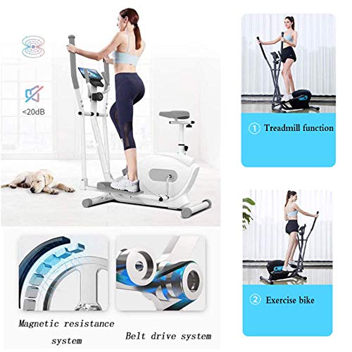 WGFGXQ Elliptical Cross Trainer Exercise Bike Cardio 3 In 1 Cardio Home Office Fitness Workout Machine Fitness Equipmen,Withseat