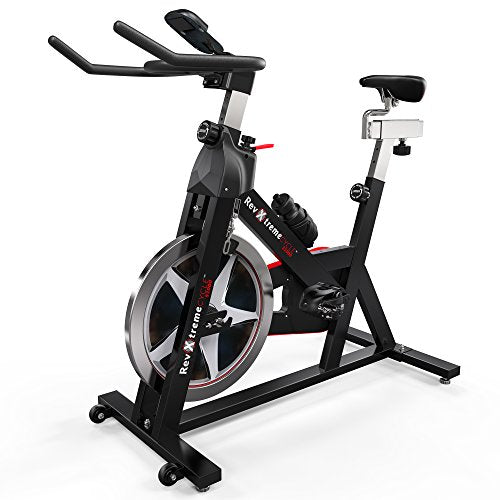 WeRSports® Exercise Bike Aerobic Training Cycle Indoor Cycling Machine Cardio Workout - Heavy Duty Frame - Adjustable Handle Bar & Seat Heart Rate Sensors & 6-Function Monitor