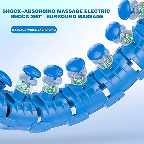 Fitness Hula Hoop, Detachable Smart Weighted Hula Hoop Massage with Smart Counter, Never Fall, Height Adjustable, Indoor Outdoor Exercise Kit, Slimming, for Adults and Children (Color : Blue)