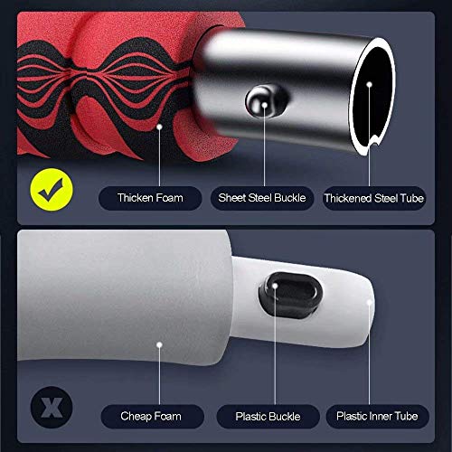 Azanaz Hula Hoops for Adults, 1.2kg Weighted Hula Hoop (1-4kg Adjustable) 6 Sections Detachable Fitness Hula Hoop 0.8mm Metal Steel Pipe Hoola Hoop for Weight Loss Exercise Abdominal Shaping