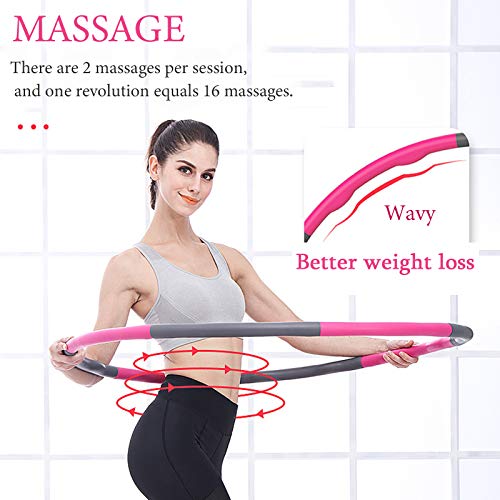 Fitness Hoop for Adult Folding Fitness Weight Loss Tyres with Foam Weights Weighted Fitness Hoop for Fitness Massage 8 Knots 1000g