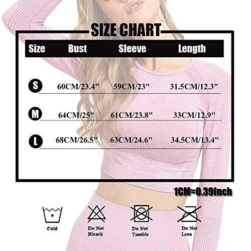 SotRong Women Jacquard Seamless Workout Crop Top Long Sleeve Dots T-Shirts Yoga Top Gym Lounge Wear Running Sports Fitness Tights Tees with Thumb Hole Wine Red S