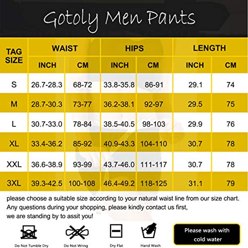 Gotoly Men Neoprene Workout Pants for Weight Loss Legging Hot Thermo Sauna Sweat Capri Fitness Slimming Body Fat Burner Shaper, XL, Black
