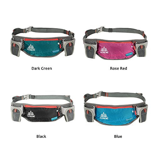 Lixada Running Hydration Belt Bottle Holder Belt Reflective Running Water Belt Fanny Pack Waist Packs with Two 170ml Water Bottle