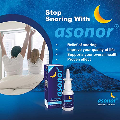 Asonor Snoring Nasal Spray (30ml) – Effective Snore Stopper Drops for Better Sleep – Snore Relief Remedy – Opens Up The Throat Air Passage – Enables Better Breathing – Natural Anti-Snoring Solution