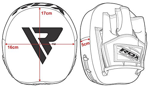 RDX Synthetic Leather Strike Shield PAIR Smarty Hook Jab Pads Boxing Thai Pao MMA Training, Bianco, Unique