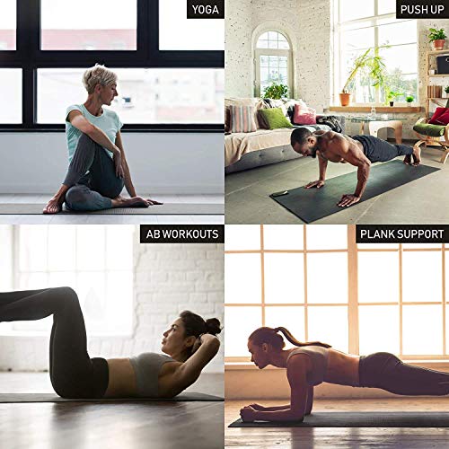 Sport24 Yoga Mat Non-slip Multipurpose- Pilates, Ab workouts, Stretching, Push ups, Gymnastics- 183cm X 62cm X 1cm with Carry Strap- Men/Women