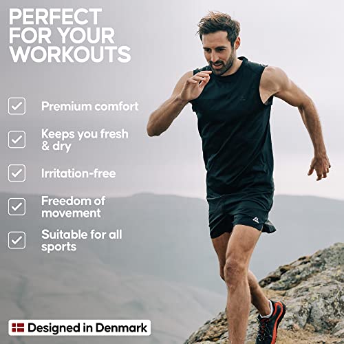 DANISH ENDURANCE Men's Classic Recycled Polyester Tank Top, 1 Pack (Grey Mélange, XL)