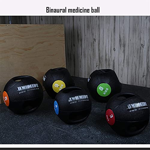 PLUY Fitness medicine ball Binaural,Solid Rubber Bouncy Ball Training Ball,3kg/4kg/5kg/6kg/7kg/8kg/9kg/10kg (Size :4kg/8.8lb)
