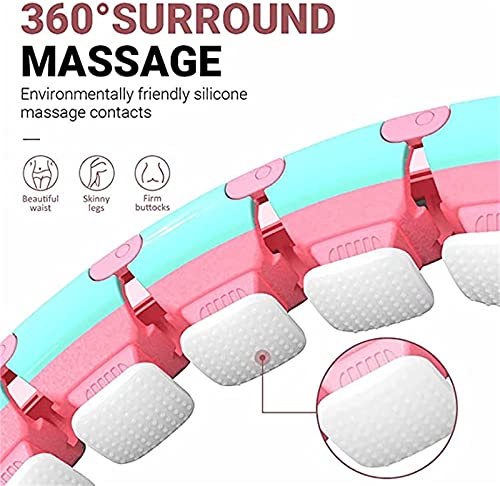 Smart Hula Hoop for Adults, Weighted Hoola Hoops with Ball, 24 Detachable Knots Smart Hoop, 2 in 1 Massage and Fitness Non-Falling Hula Ring for Fitness Exercise Weight Loss (1.5kg)