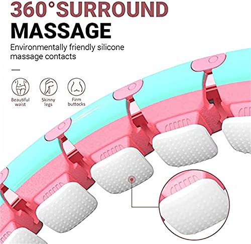 Smart Hula Hoop for Adults, Weighted Hoola Hoops with Ball, 24 Detachable Knots Smart Hoop, 2 in 1 Massage and Fitness Non-Falling Hula Ring for Fitness Exercise Weight Loss (1.5kg) - Gym Store