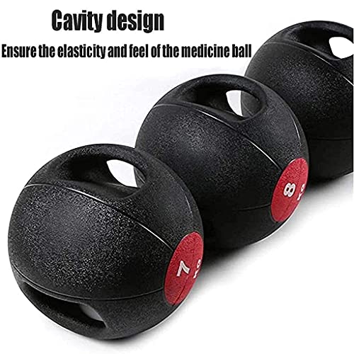 PLUY Wear-resistant slam ball Medicine Balls,Bouncy Ball with Anti-Slip Textured Surface,Ergonomic Dual Handle for Strengthening Core Muscles,Cardio Workouts and Resistance Training (Siz