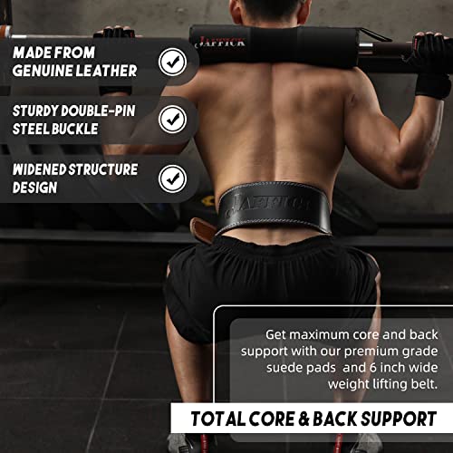 ShanTu Genuine Leather Weight Lifting Belt for Men Lumbar Back Support Gym Powerlifting Weightlifting Heavy Duty Workout Training Exercise and Fitness Belt