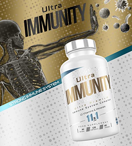 Immune System Booster Supplement Ultra Immunity | Premium Immune System Support | Vitamin D, Vitamin C, Zinc, B12, Multivitamin 180 Capsules