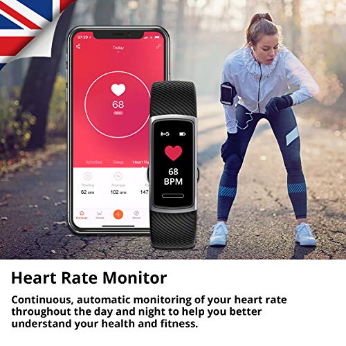 Delvfire Arcturus Fitness Tracker, Heart Rate, Waterproof, Step Counter, Sleep Monitor, Calorie Counter, Alarms, Multi-Sport Mode, Colour Screen, Call Message Notifications (Purple)