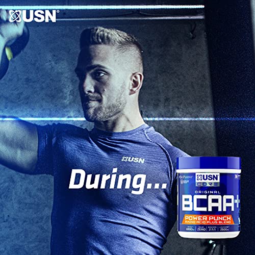 USN BCAA Power Punch watermelon 400g Refreshing BCAA Powder, Intra Workout Drink with Vitamin B6 and Amino Acids