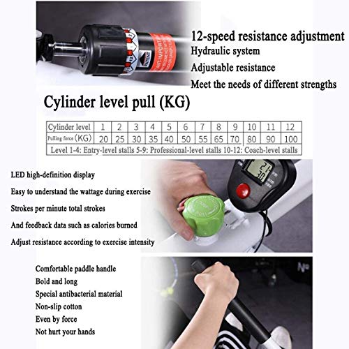 Rowing Machines, Rowing Machine,Home Foldable Magnetic Resistance Rowing Machine,Abdomen Stovepipe Rowing Device,with 12 Resistance Levels 3 Grades Slope