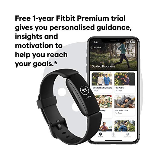 Fitbit Inspire 2 Health & Fitness Tracker with a Free 1-Year Fitbit Premium Trial, 24/7 Heart Rate & up to 10 Days Battery , Black