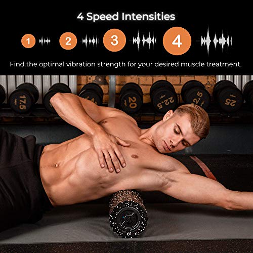 Body Bolt Vibrating Foam Roller – Electric Foam Back Roller with 4 speeds for Recovery – Deep Tissue, Trigger Point Sports Massage Therapy – High Intensity Muscle Roller