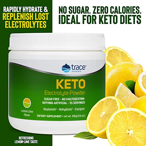 Trace Minerals Keto Electrolyte Powder Lemon Lime 330g - Gym Store | Gym Equipment | Home Gym Equipment | Gym Clothing