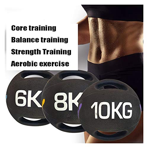 Medicine Ball Binaural Medicine Ball Rubber Elastic Ball, Male And Female Core Muscle Strength Training Fitness Ball, Home Indoor Fitness Equipment (Size : 7kg/15.4lbs)