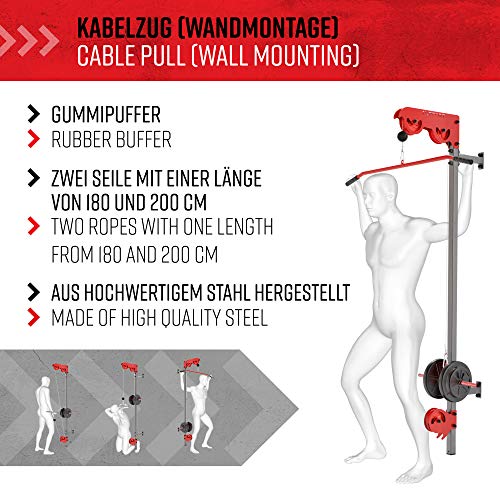 K-Sport Wall Mounted Pulley Lat Station Cable Machine - Perfect For Lat Pull Downs, Tricep Extensions, Tricep Pull Downs And All Cable Machine Exercises - The Ultimate Piece Of Home Gym Equipment