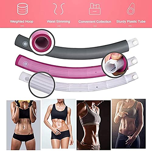 Weighted Hula Hoops for Adults,Fitness Hoop for Adults Kids, Weighted for Fitness Exercise Gym, Folding Fitness Wave 1kg Adjustable Width 72-95cm, Foam Padded Slimming Ring Weight Loss Gift For Women