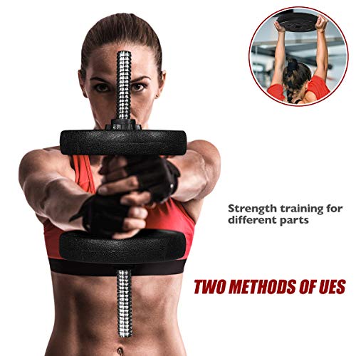 30KG Dumbbells Set, A Pairs Adjustable Dumbbells Weight Set Non-slip Fitness Dumbbells Set with Connecting Rod Used as Barbell for Men and Women Gym Home Workout Training