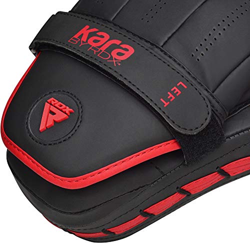 RDX Kids Boxing Pads and Gloves Set, Maya Hide Leather KARA Junior Hook and Jab Curved Focus Mitts Punching Gloves for MMA, Muay Thai, Kickboxing Coaching, Martial Arts, Hand Target Strike Shield