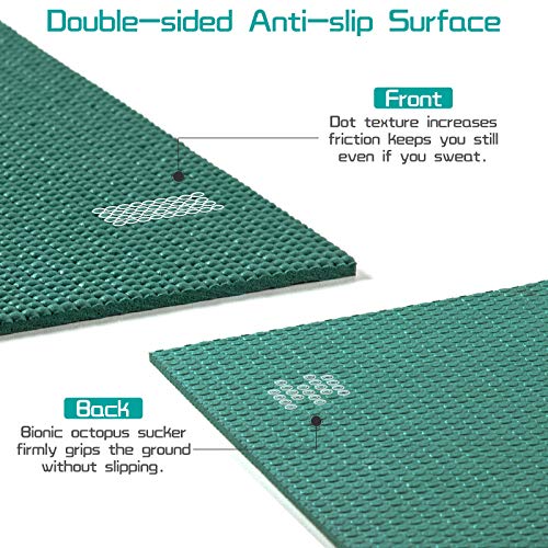 Avoalre Yoga Mat Foldable Non-Slip Portable 61CM x 173CM x 5MM Eco Friendly PVC Yoga Mat Thick Fitness Training Pilates Gym Exercise Mat Workout for Women Men Kids- Green