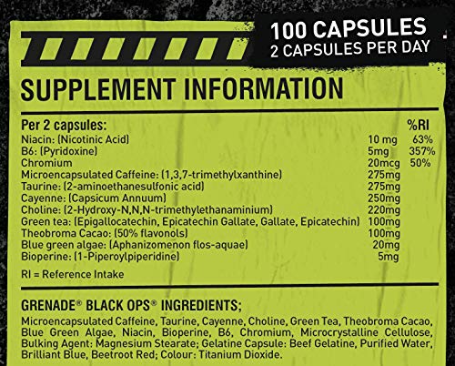 Grenade Black Ops Weight Management Capsules - Pack of 100 Capsules