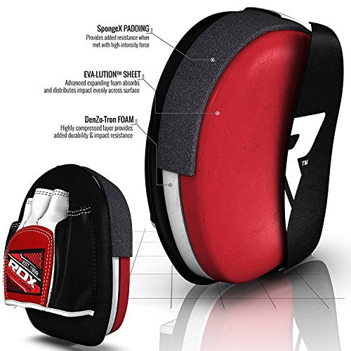 RDX Synthetic Leather Strike Shield PAIR Smarty Hook Jab Pads Boxing Thai Pao MMA Training, Bianco, Unique