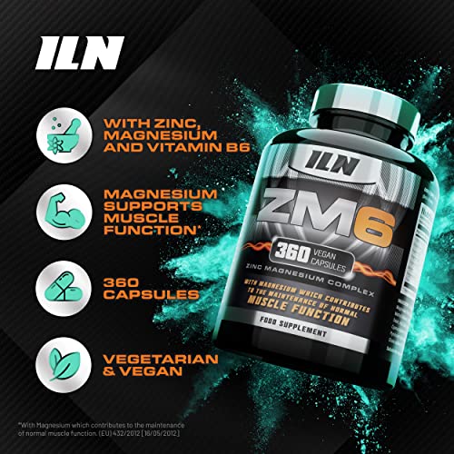ZM6 - High Strength Zinc Magnesium Supplement - Zinc & Magnesium for Muscle Function - Zinc Magnesium Booster - 360 Vegetarian