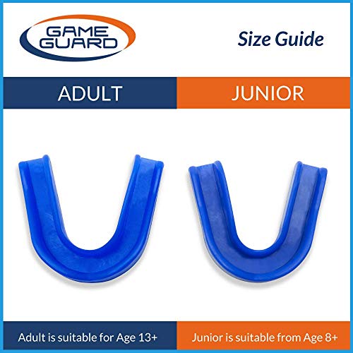 Game Guard Boil & Bite Mouth Guard/Gum Shield – Mouldable Mouthguard/gumshields - Adult/Senior - CE Approved, School Sports, Rugby, Hockey (BLACK)