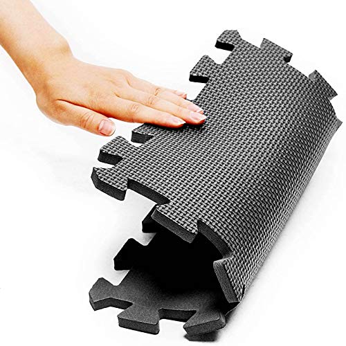 Mocosy 1' x 1'(30cm x 30cm) Interlocking Floor Mats Protective Flooring Mats|Puzzlemat|Soft Foam Mat| Play Mat|Gym Mat(Black 18Pieces)