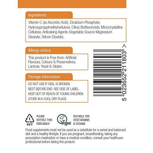 Natures Aid Vitamin C Time Release 1000 mg, Immune Support, 180 Tablets