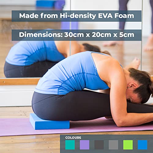 Yoga-Mad EVA Yoga Block | 30cm x 20cm x 5cm | Eco Friendly Yoga Block | High Density EVA Non Slip Block for Yoga, Pilates and Home Workouts | Provides Support for Various Yoga Poses