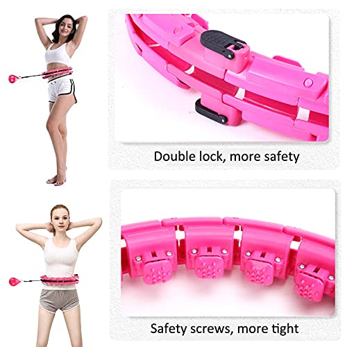 MIANBAO Smart Hula Hoop Weight Loss and Fitness, 24 Detachable and Adjustable Size for exercise,Weighted Exercise Circle with Auto Rotating Balls