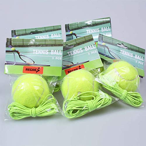 Schneespitze 5Pcs Tennis Ball and String Replacement,Self Practice Tennis Ball Trainer Resiliency Tennis Ball,Ball and Tether Replacement Tether Ball