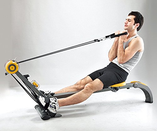 Body Sculpture BR3010 Rower and Gym | Adjustable Resistance | Built-in-Gym | Folds | Free DVD | Track Your Progress | More, Red / Black, One Size