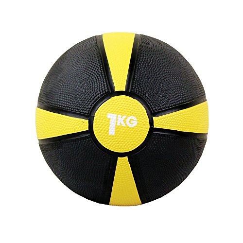 Fitness-Mad Apollo Medicine Ball - 1kg - Yellow Stripe
