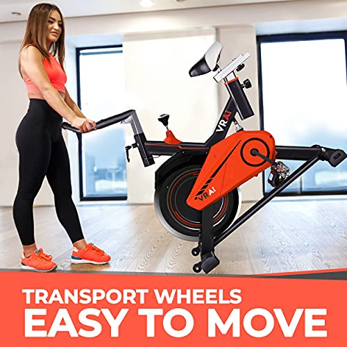 VRAi Fitness SB1000X Bluetooth Smart Exercise Bike | Kinomap, Smartphone Sport App Zwift Spin Bike | Live Video Streaming, Coaching & Training-Heavy Flywheel Gym Equipment for Home