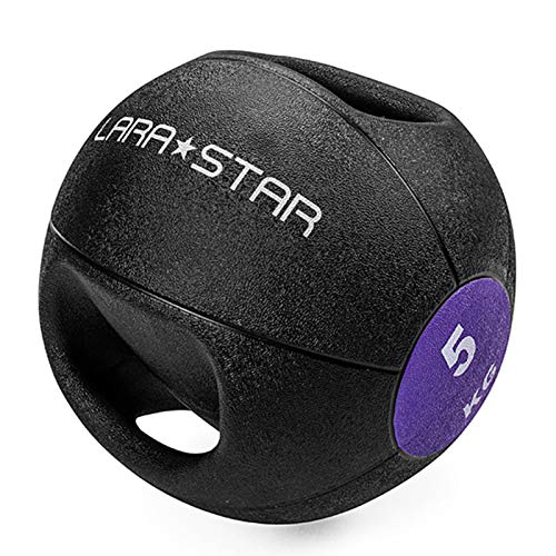 Medicine Ball Double Handle Medicine Ball Rubber Solid Ball, Home Gym Core Strength Training Aerobic Exercise Fitness Equipment (Size : 5kg/11lbs)