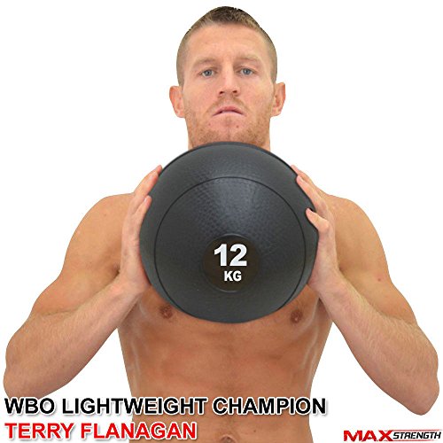 MAXSTRENGTH Slam Ball Workout MMA Fitness Home Weight Lifting Training No Bounce 12kg, 10kg (10kg)