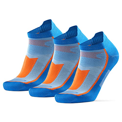 Low-Cut Pro Ankle Running Socks 3 Pack, for Men & Women, Anti-Blister, Athletic (Blue/Orange, UK 9-12 // EU 43-47) - Gym Store | Gym Equipment | Home Gym Equipment | Gym Clothing