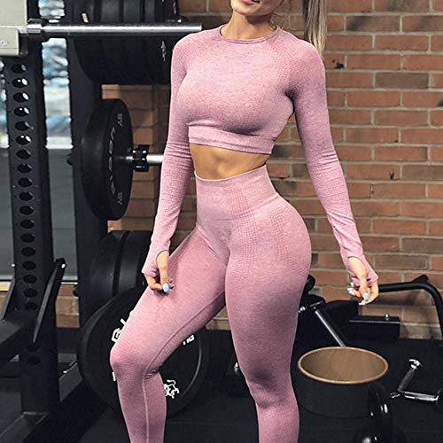 FITTOO Women's High Waist Sports Yoga Pants Seamless Push Up Gym Workout Fitness Leggings, Pink, S - Gym Store | Gym Equipment | Home Gym Equipment | Gym Clothing
