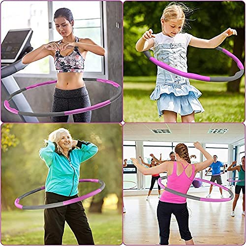 RIZUKI fitness hula hoops Adults Weight Loss Weighted Smart Hula Hoop,2In1 Abdomen Fitness Weight Loss Massage Non-Fall Hoola Hoops 25 Detachable Knots Adjustable Size Hoola Hoops Adults Exercising