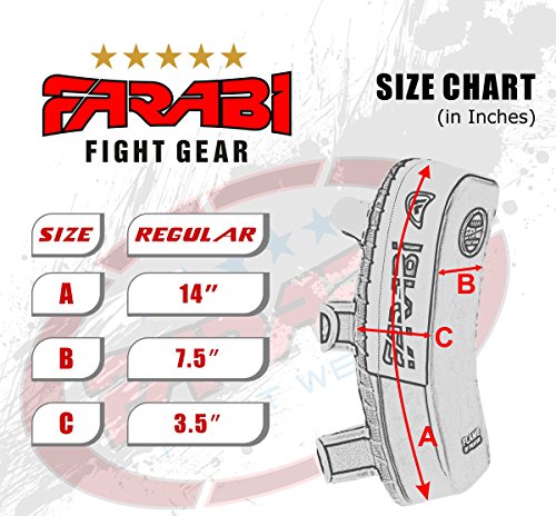 Farabi Thai Pad Training Kick Pad Curved Coaching Pad Kicking Mix Martial Arts x 1 Single Unit (White/Red)