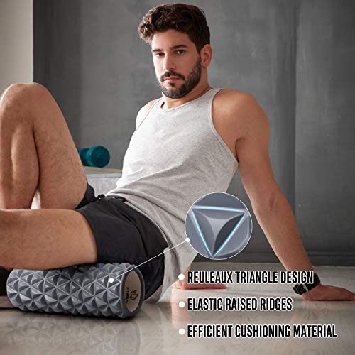 FitBeast Foam Roller Set 2 in 1 for Deep Tissue Muscle Massage, Trigger Point Foam Roller Massage Stick and Massage Ball for Painful Tight Muscles, Deep Relaxation, Therapy Rehabilitation